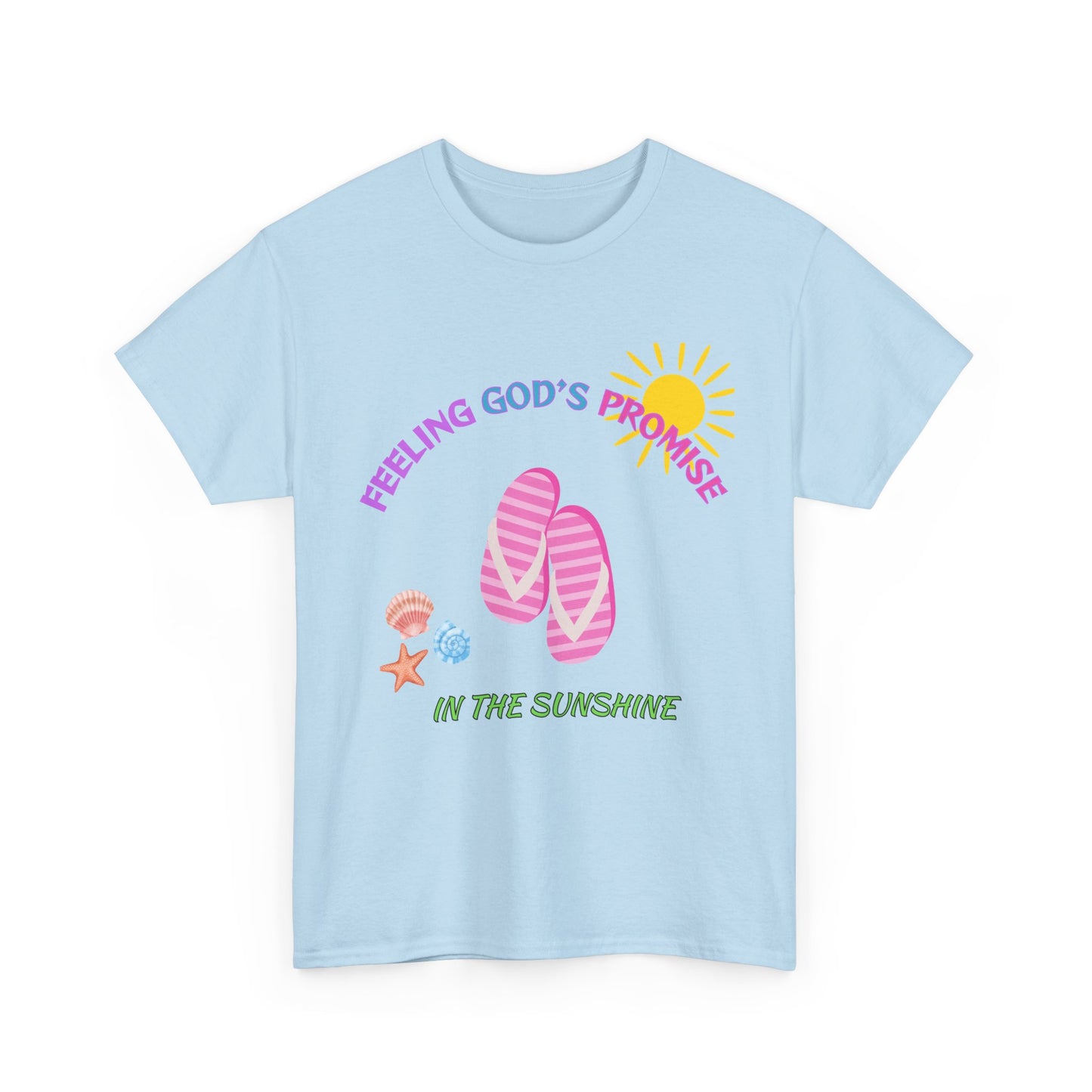 Feeling God's Promise Heavy Cotton Tee - Perfect for Sunny Days