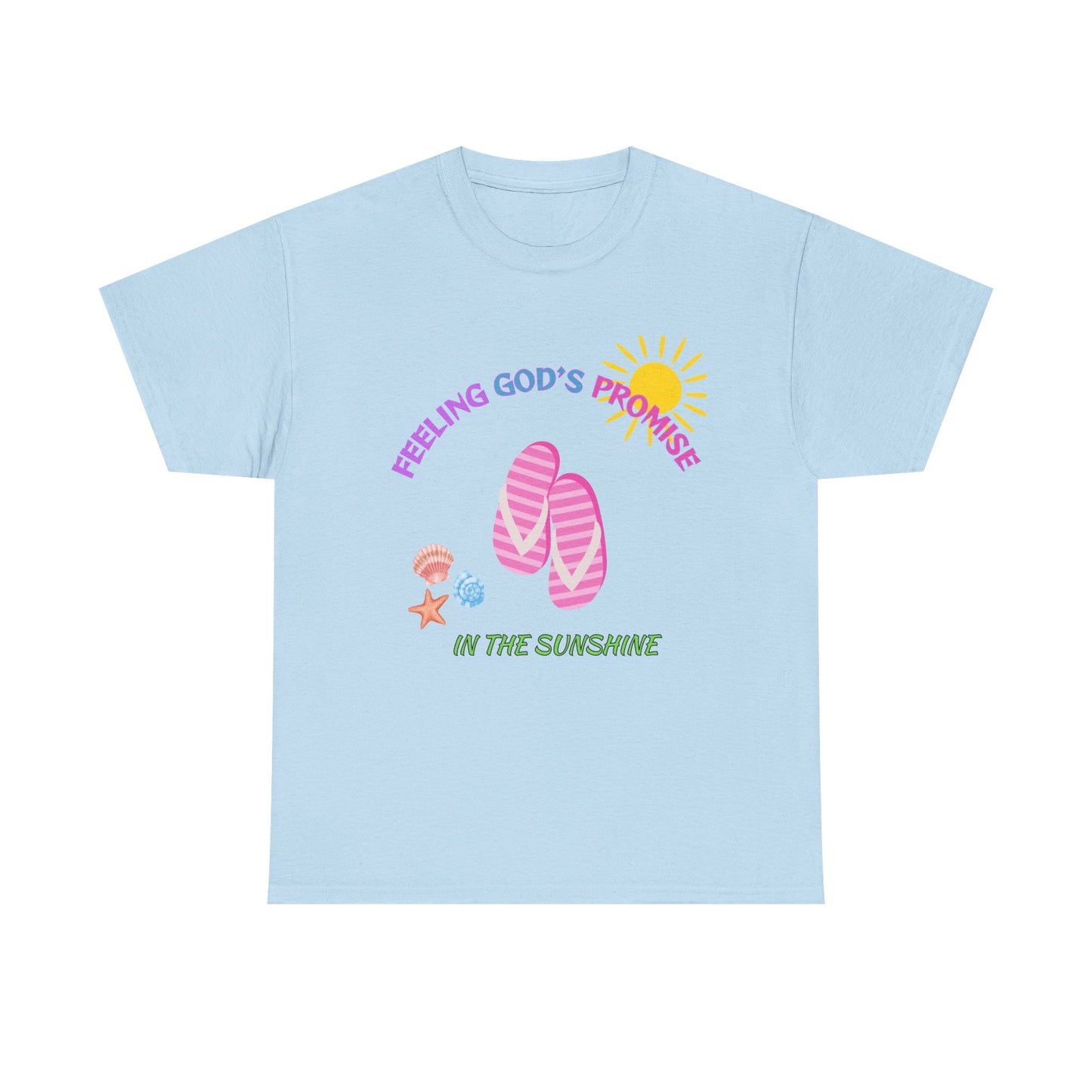 Feeling God's Promise Heavy Cotton Tee - Perfect for Sunny Days