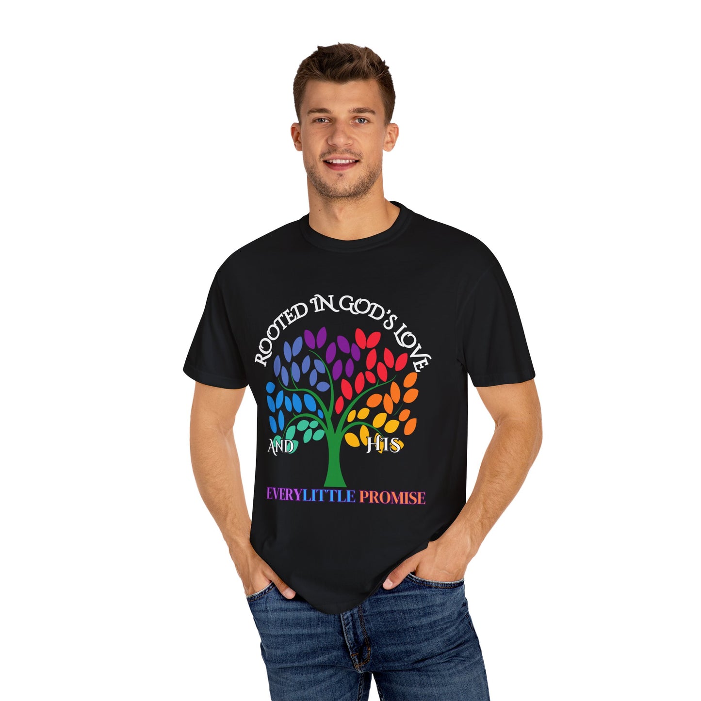 Rooted in God's Love T-Shirt - Colorful Inspirational Tee for Faith and Promise