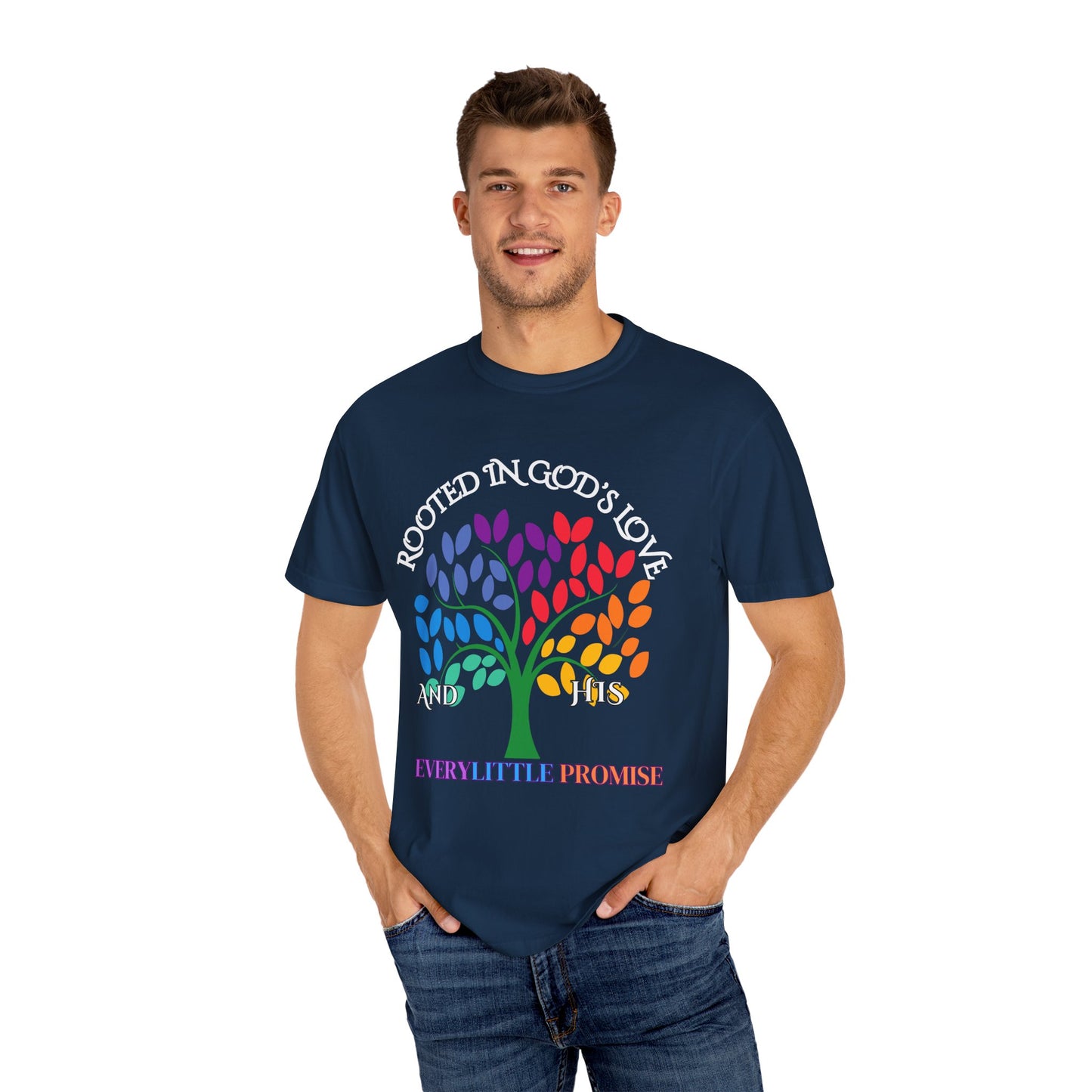 Rooted in God's Love T-Shirt - Colorful Inspirational Tee for Faith and Promise