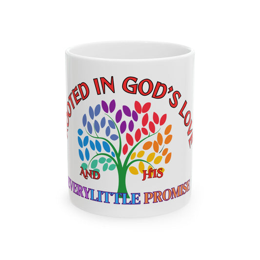 Rooted in God's Love Ceramic Mug - Inspirational 11oz & 15oz Coffee Cup