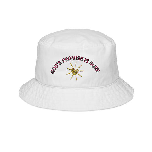 Embroidered Bucket Hat – 'God's Promise is Sure' – Stylish Sun Protection