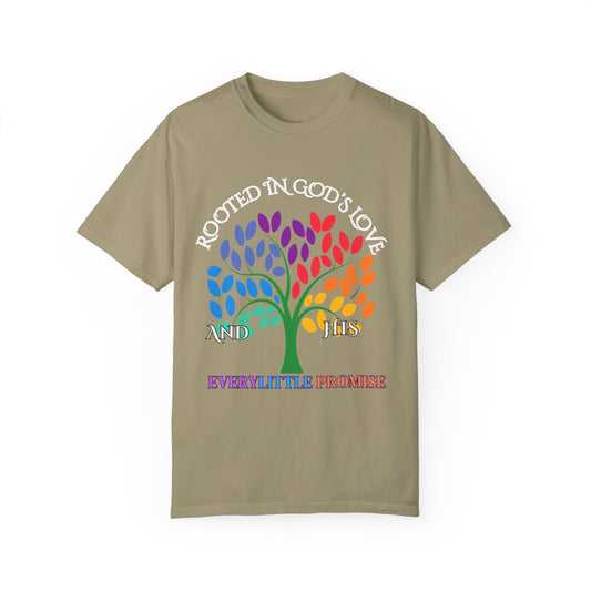 Rooted in God's Love T-Shirt - Colorful Inspirational Tee for Faith and Promise