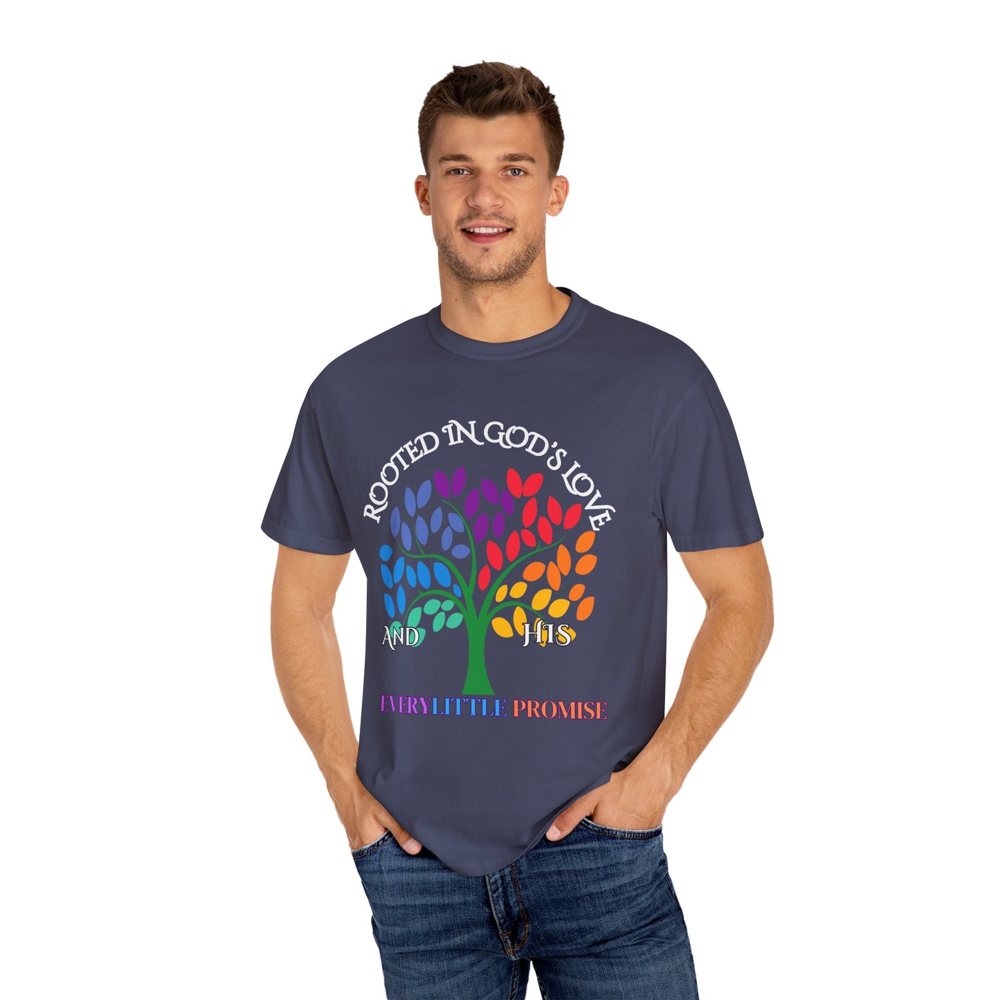 Rooted in God's Love T-Shirt - Colorful Inspirational Tee for Faith and Promise