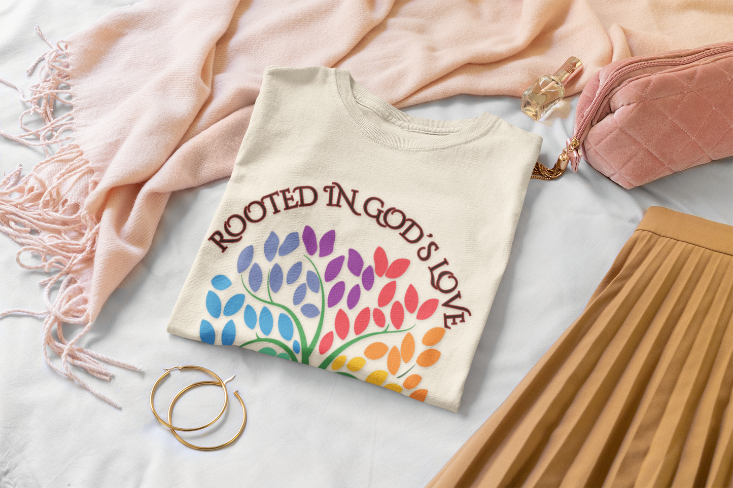 Rooted in God's Love T-Shirt - Unisex Garment-Dyed Tee for Spiritual Connection