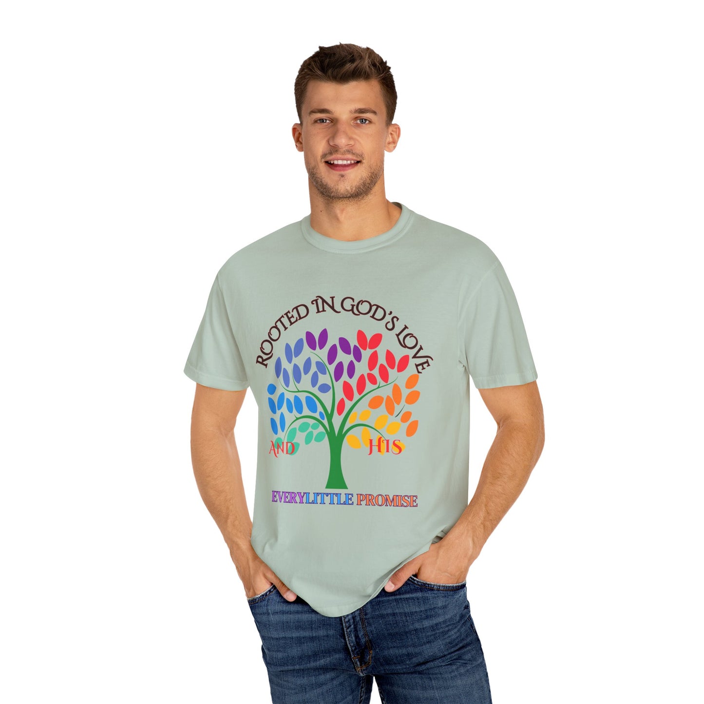 Rooted in God's Love T-Shirt - Unisex Garment-Dyed Tee for Spiritual Connection