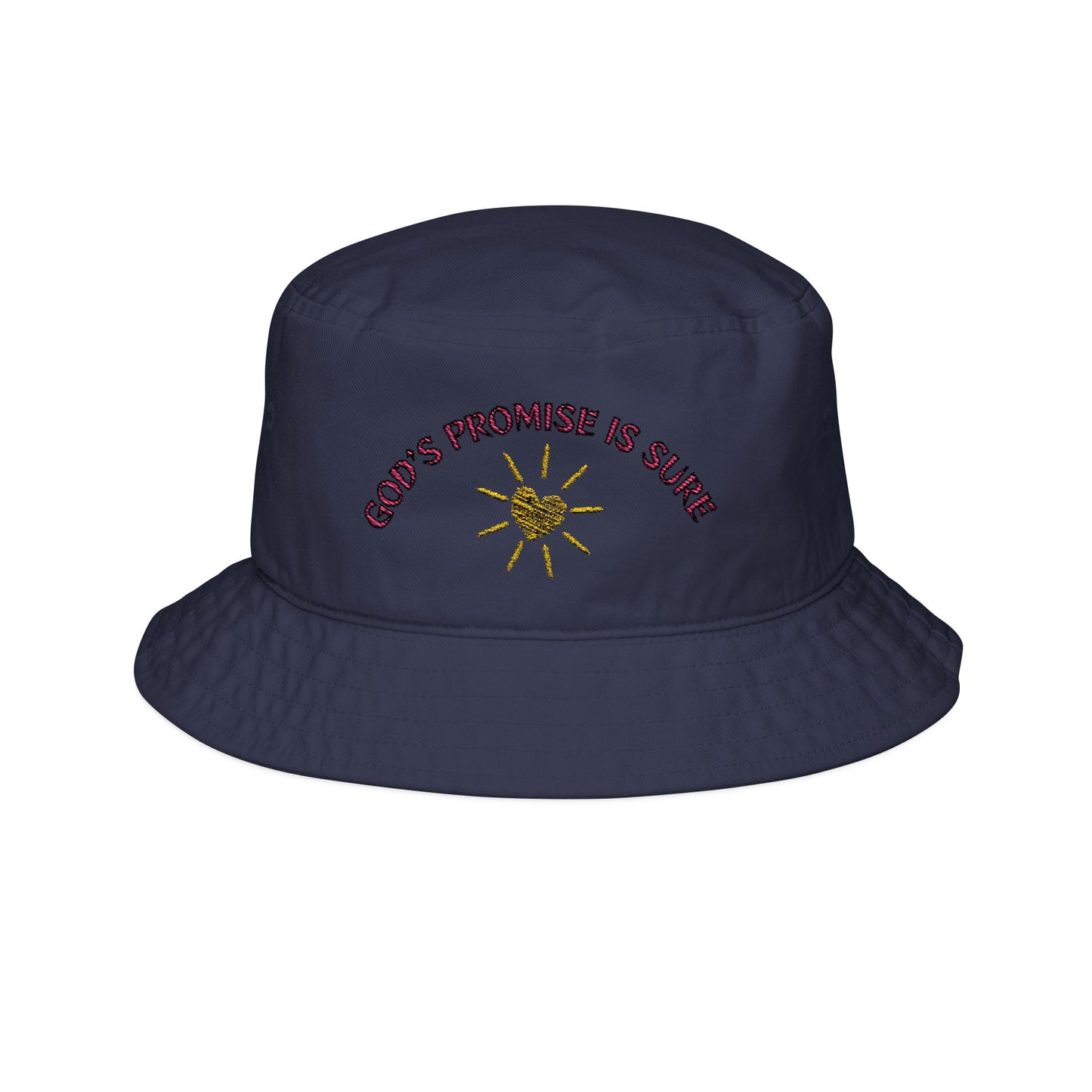 Embroidered Bucket Hat – 'God's Promise is Sure' – Stylish Sun Protection