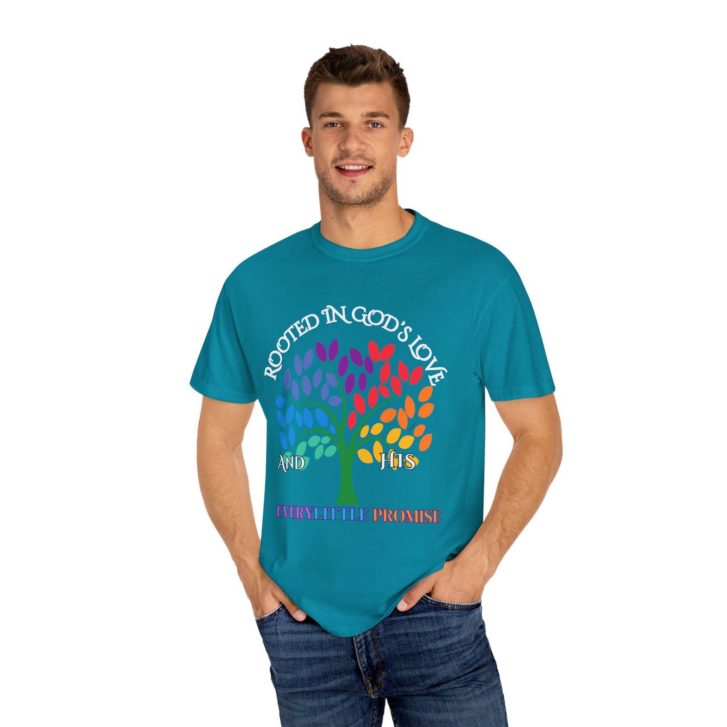 Rooted in God's Love T-Shirt - Colorful Inspirational Tee for Faith and Promise