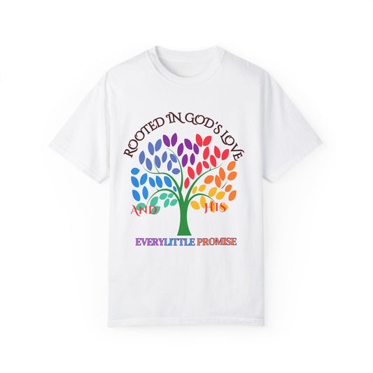 Rooted in God's Love T-Shirt - Unisex Garment-Dyed Tee for Spiritual Connection