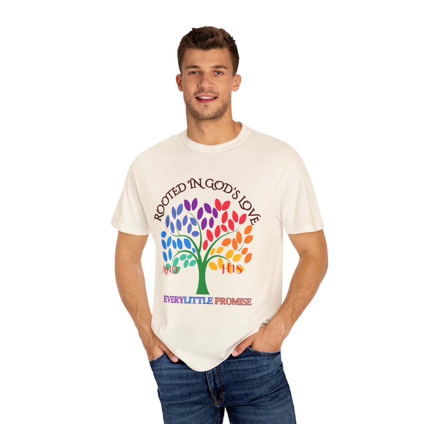 Rooted in God's Love T-Shirt - Unisex Garment-Dyed Tee for Spiritual Connection
