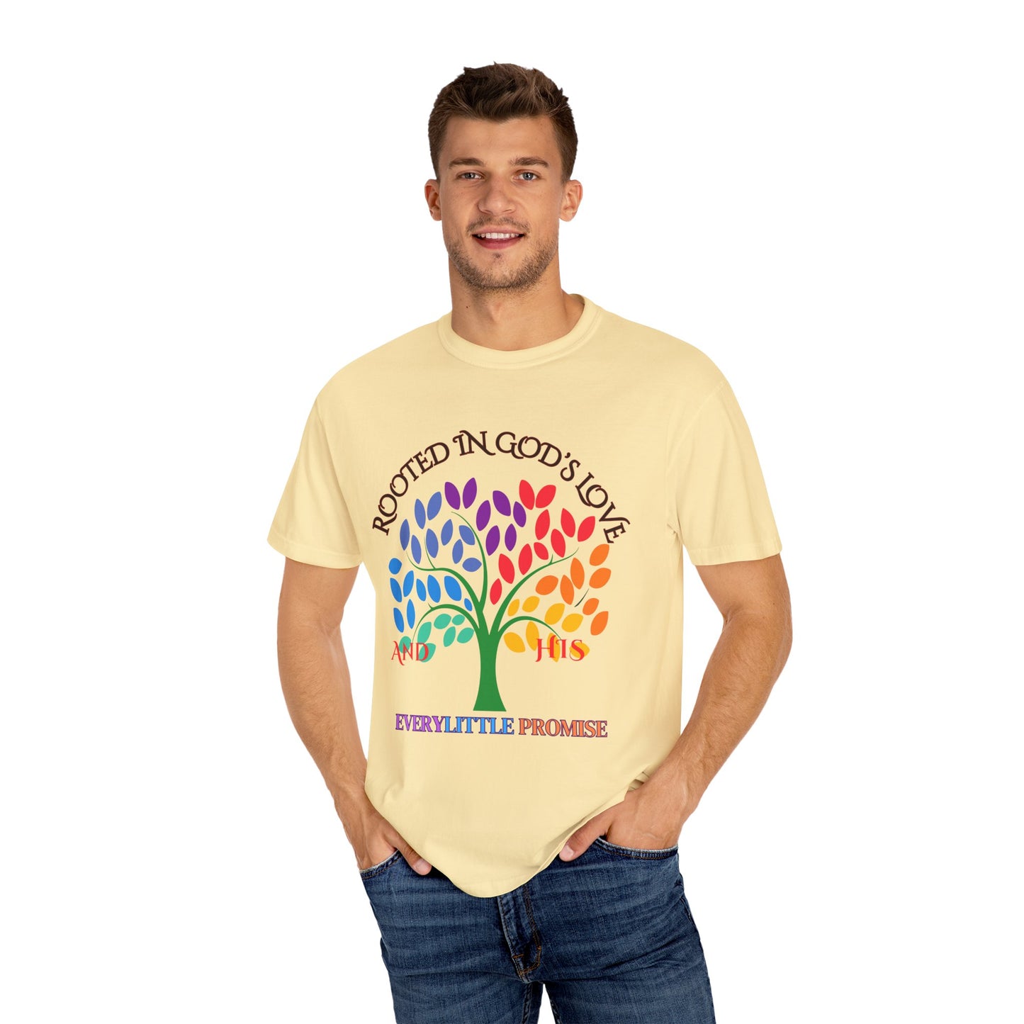 Rooted in God's Love T-Shirt - Unisex Garment-Dyed Tee for Spiritual Connection
