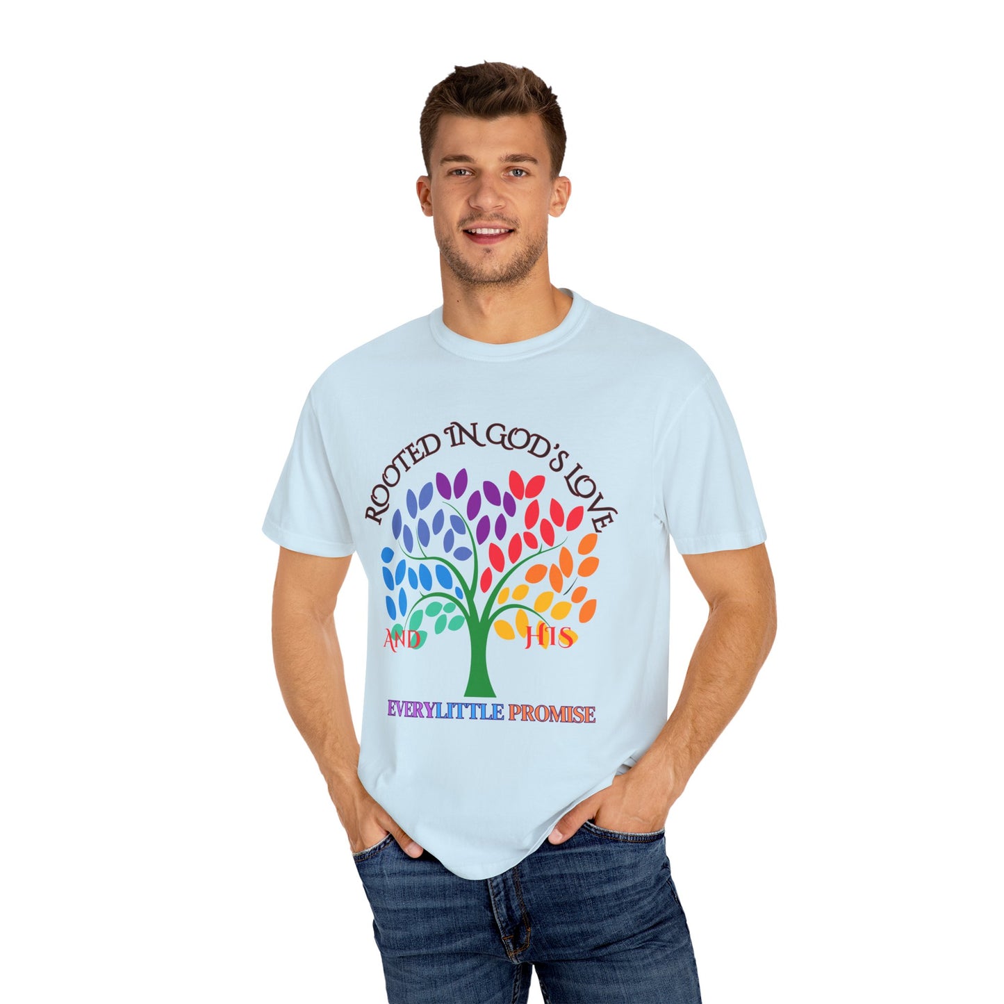 Rooted in God's Love T-Shirt - Unisex Garment-Dyed Tee for Spiritual Connection