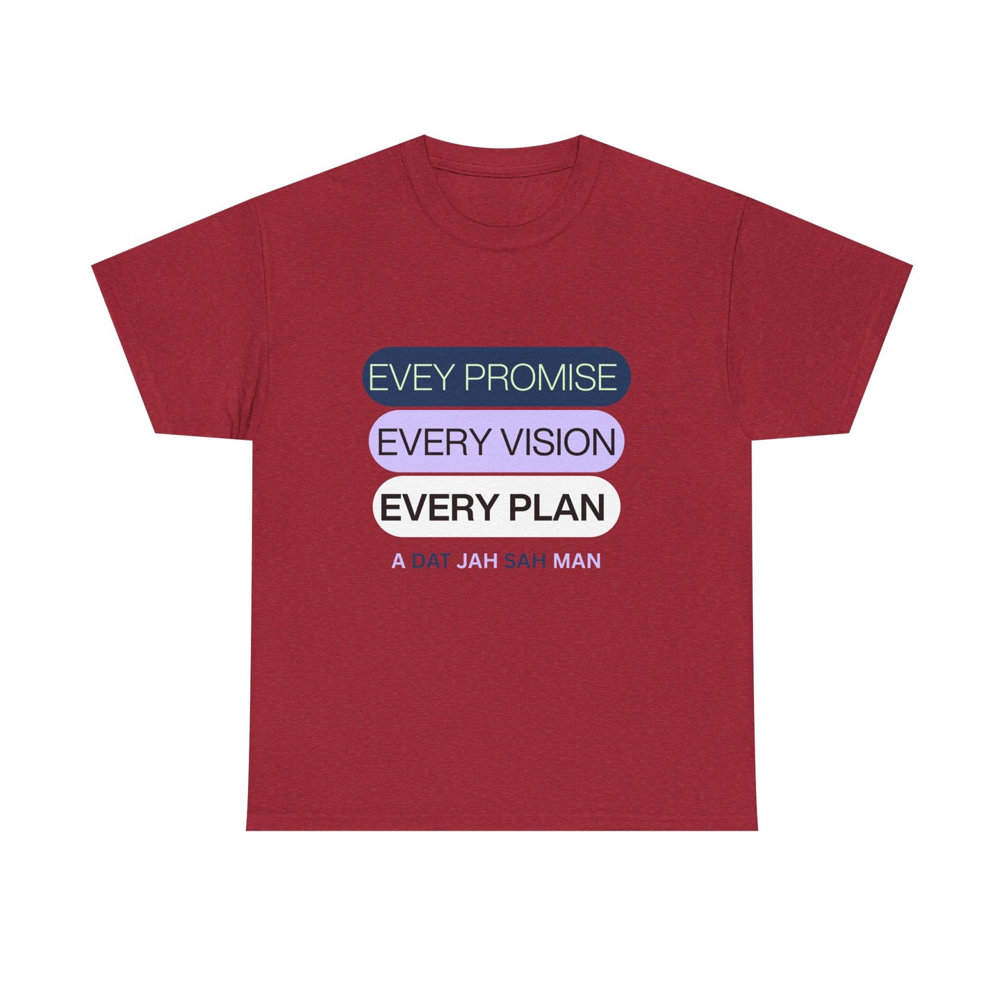Graphic Tee Every Little Promise Growth Ambition Commitment Unisex Heavy Cotton