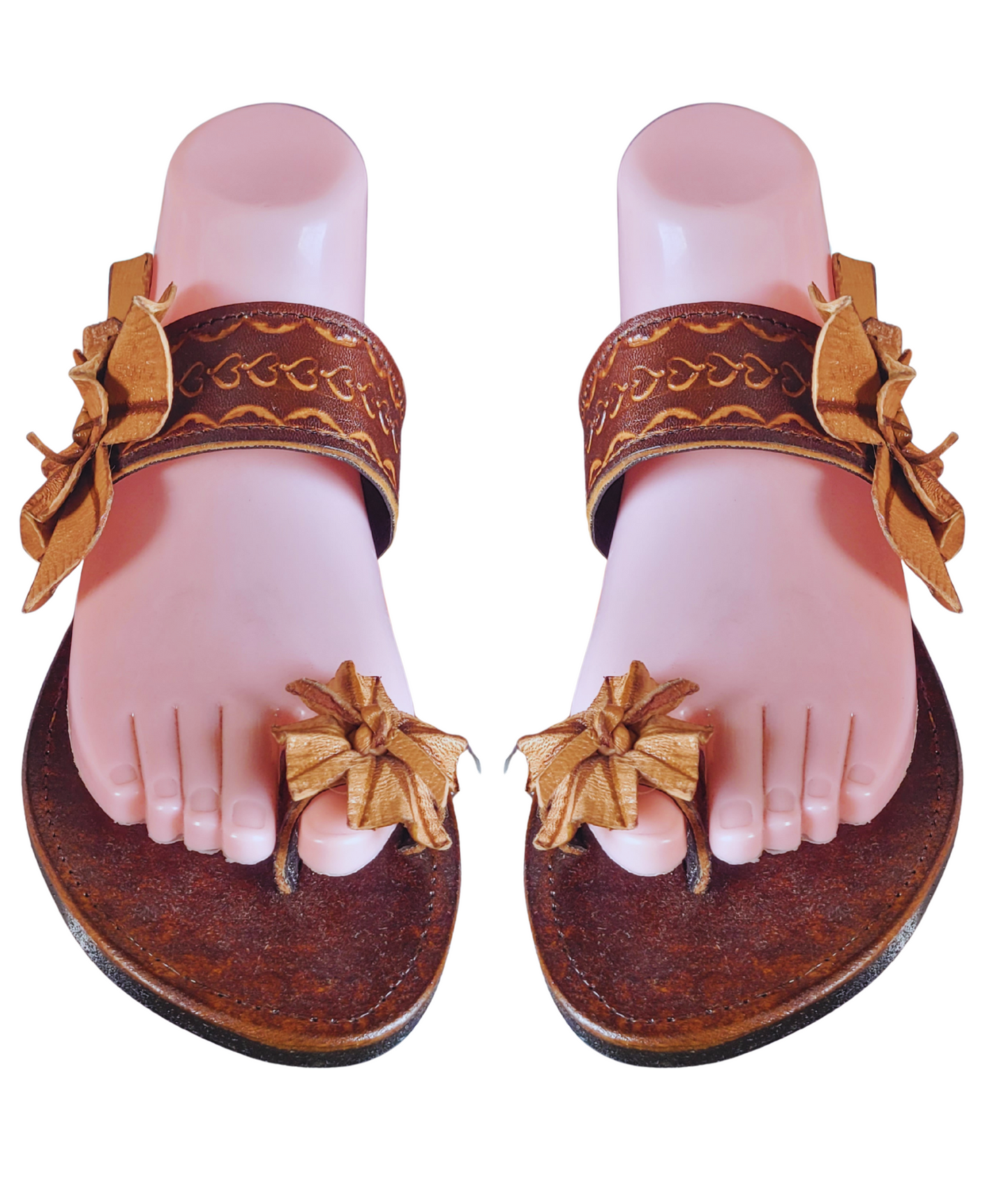 Golden Bloom Sandals-Handmade Elegance for Your Feet