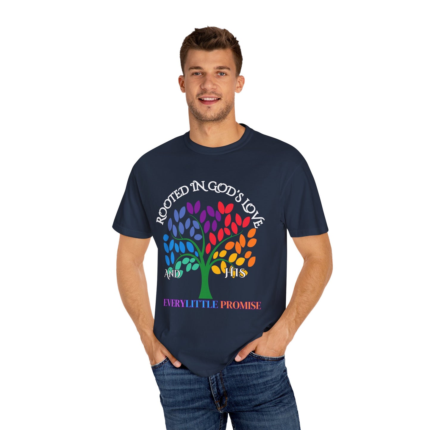 Rooted in God's Love T-Shirt - Colorful Inspirational Tee for Faith and Promise