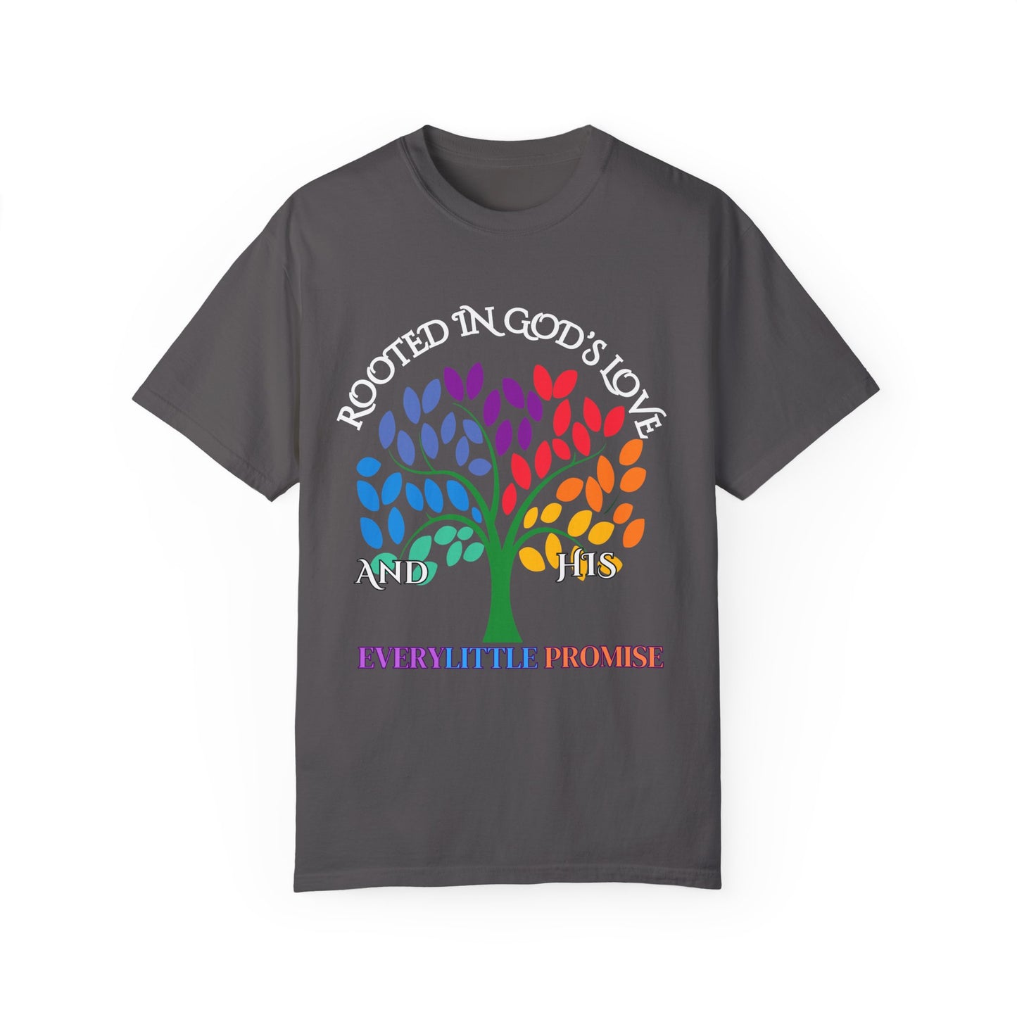 Rooted in God's Love T-Shirt - Colorful Inspirational Tee for Faith and Promise